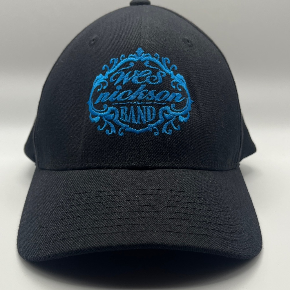 Wes Nickson Band Black Baseball Cap with Blue Embroidery - Texas Music